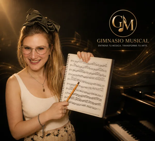 Tiziana Mingrone con una partitura — Gimnasio Musical